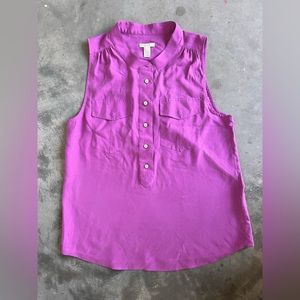 Adorable Sleeveless Magenta JCrew Silk Top Size 10